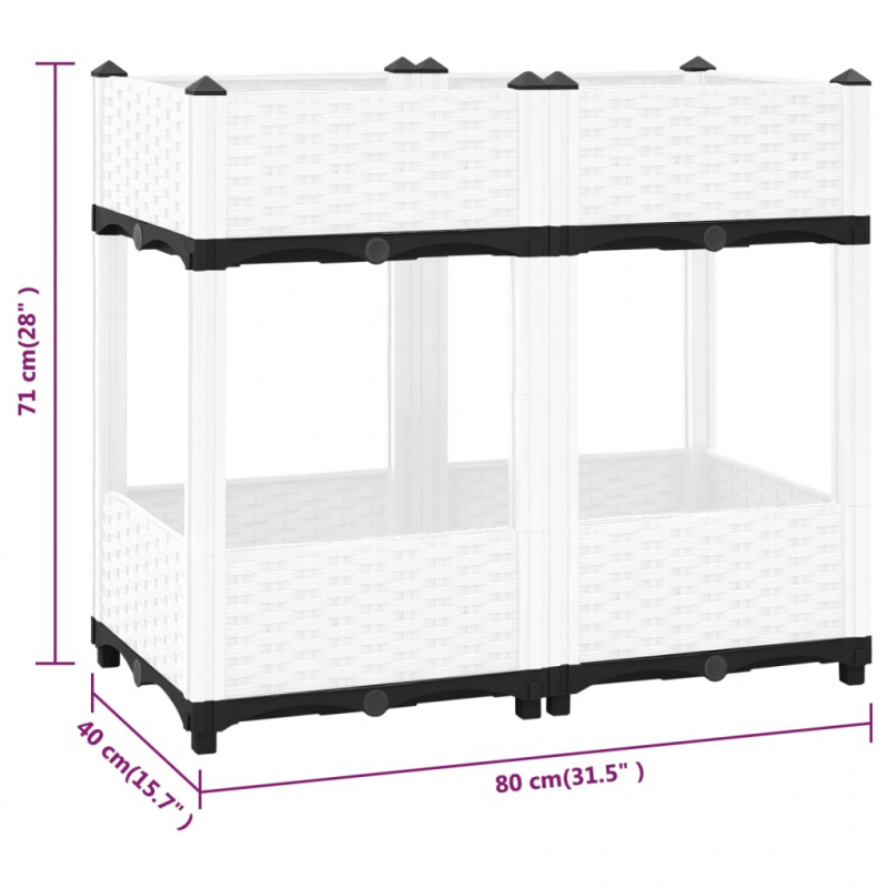 Hochbeet 80x40x71 cm Polypropylen