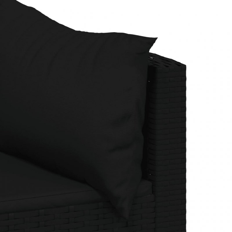 Garten-Ecksofas mit Kissen 2 Stk. Schwarz Poly Rattan