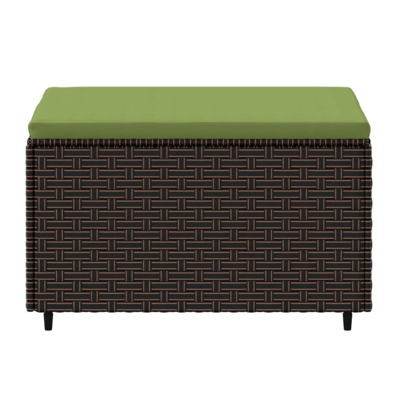 Gartenhocker mit Kissen 2 Stk. Braun Poly Rattan