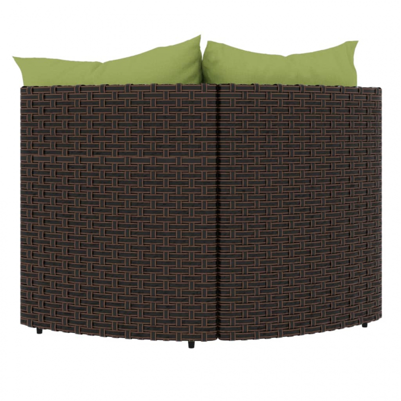 Garten-Ecksofas mit Kissen 2 Stk. Braun Poly Rattan