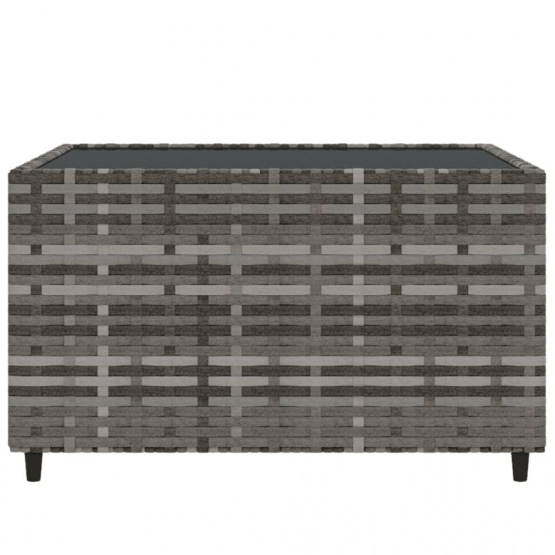 4-tlg. Garten-Lounge-Set mit Kissen Grau Poly Rattan