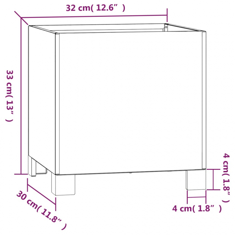 Pflanzkübel mit Beinen 2 Stk. Grau 32x30x33 cm Cortenstahl