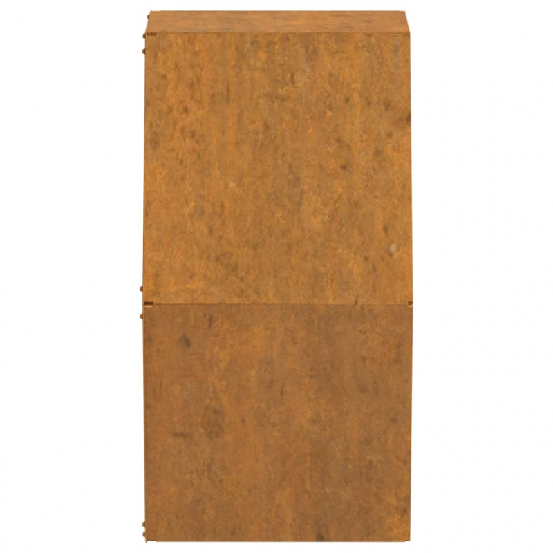 Wand-Pflanzkübel 2 Stk. Rostig Cortenstahl 30x10x25 cm