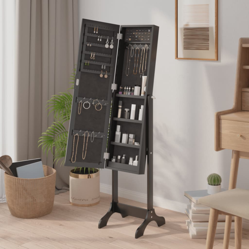 Standspiegel Schwarz 34x37x146 cm