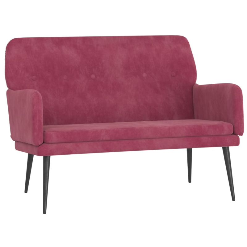 Sitzbank Weinrot 108x79x79 cm Samt