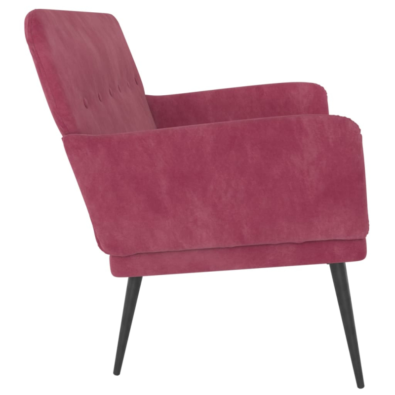 Sitzbank Weinrot 108x79x79 cm Samt