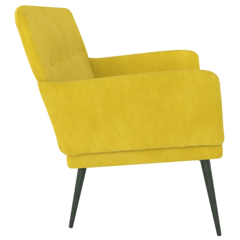 Sitzbank Gelb 108x79x79 cm Samt