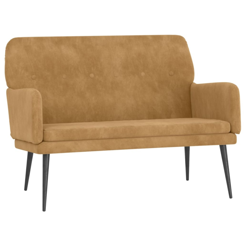 Sitzbank Braun 108x79x79 cm Samt
