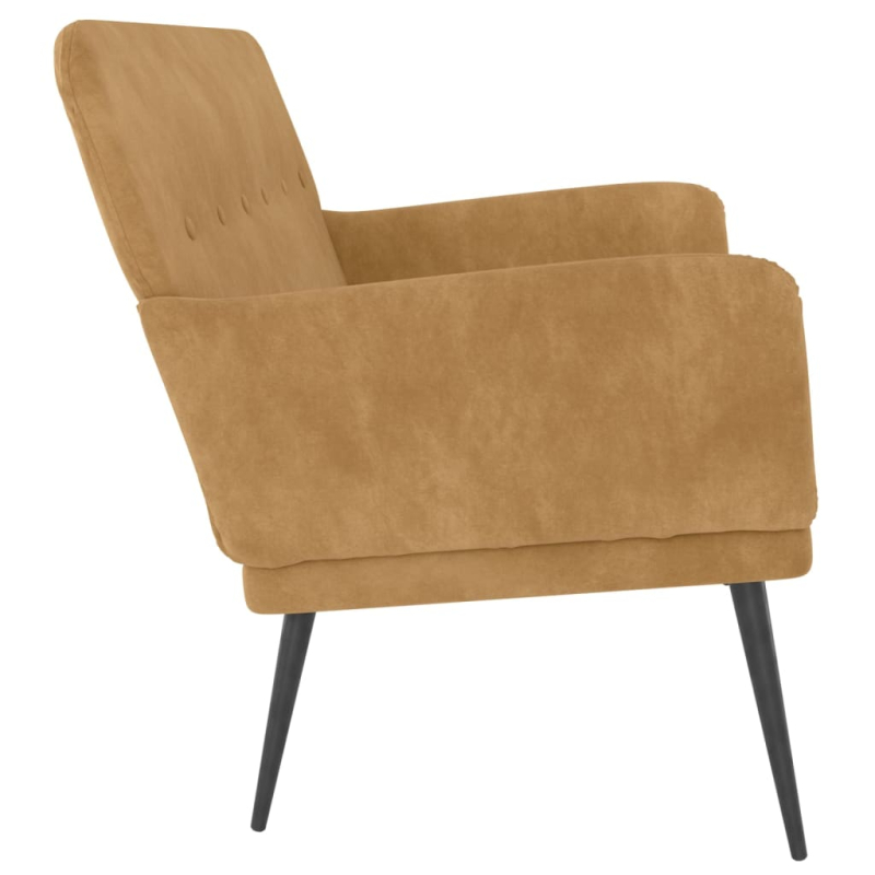 Sitzbank Braun 108x79x79 cm Samt