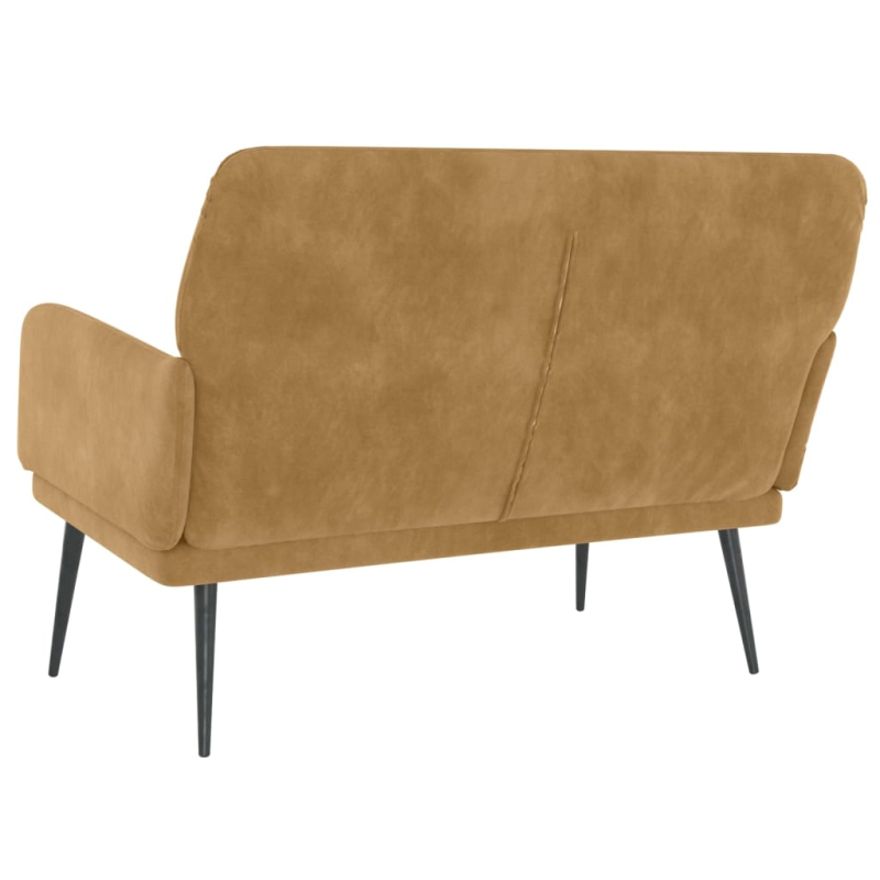 Sitzbank Braun 108x79x79 cm Samt