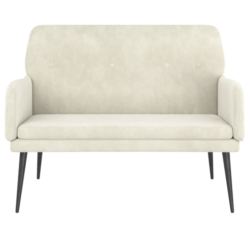 Sitzbank Creme 108x79x79 cm Samt