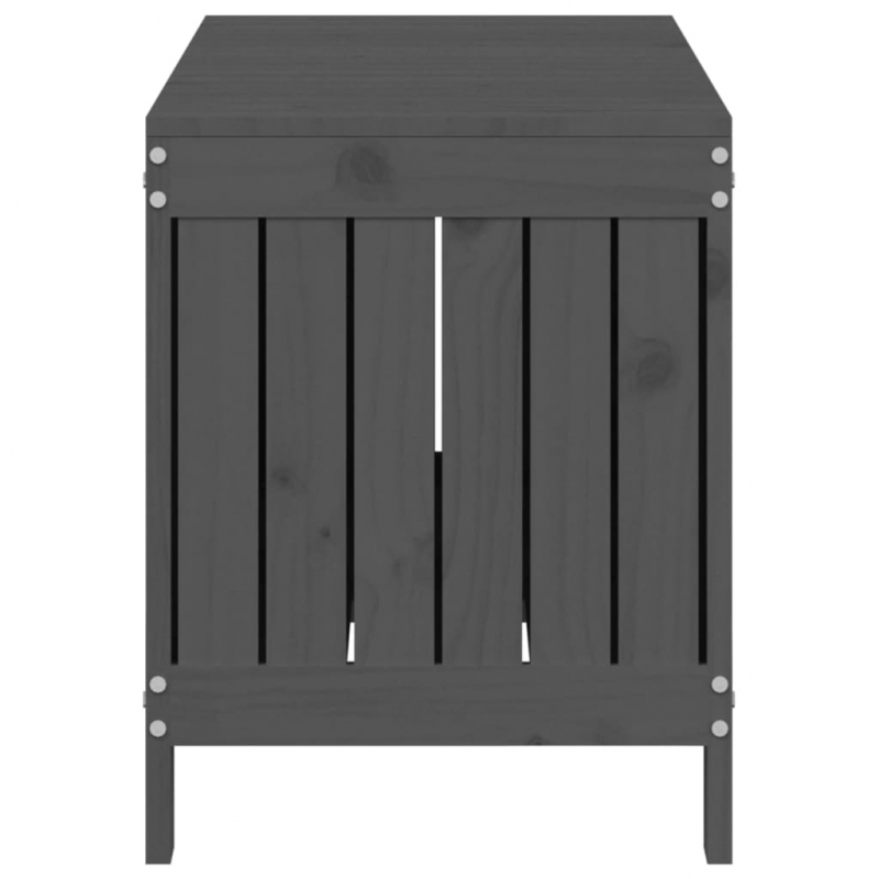 Gartentruhe Grau 108x42,5x54 cm Massivholz Kiefer