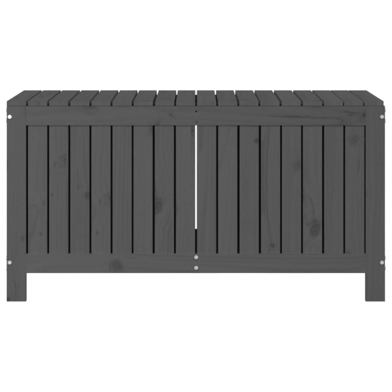 Gartentruhe Grau 115x49x60 cm Massivholz Kiefer