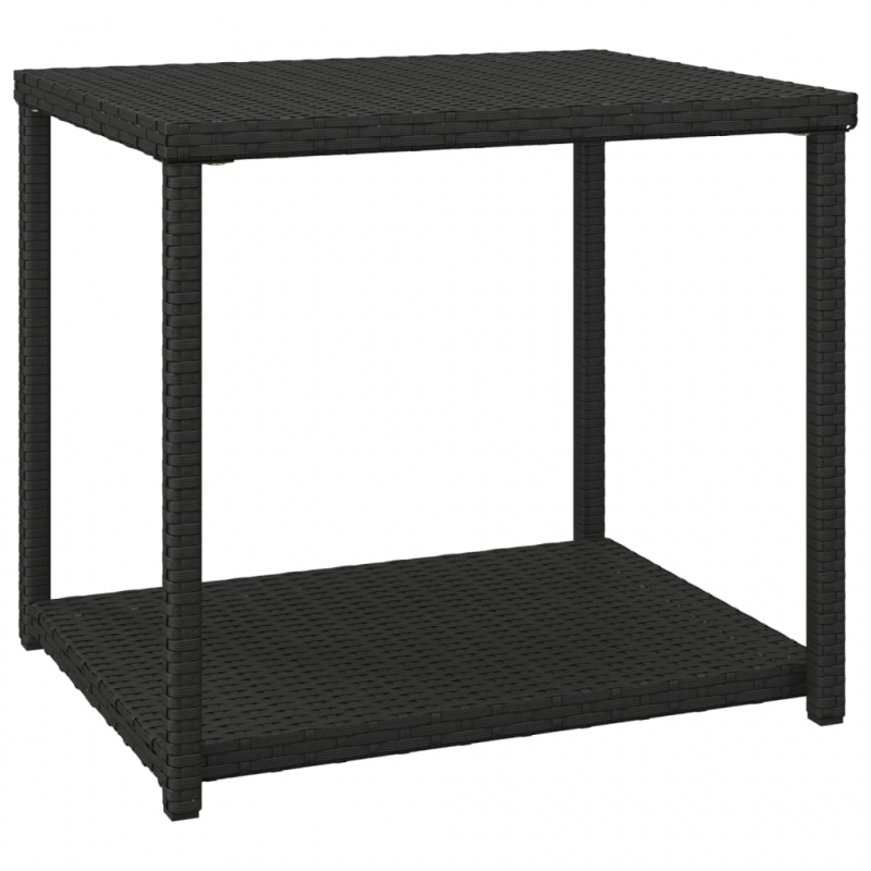 Beistelltisch Schwarz 55x45x49 cm Poly Rattan