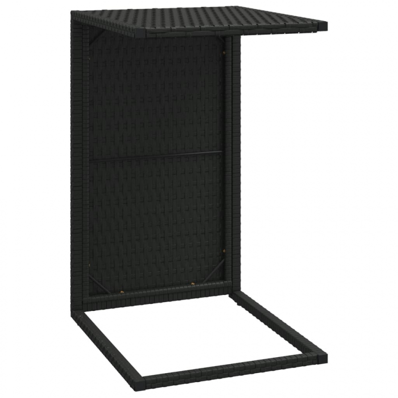 C-Tisch Schwarz 40x35x60 cm Poly Rattan