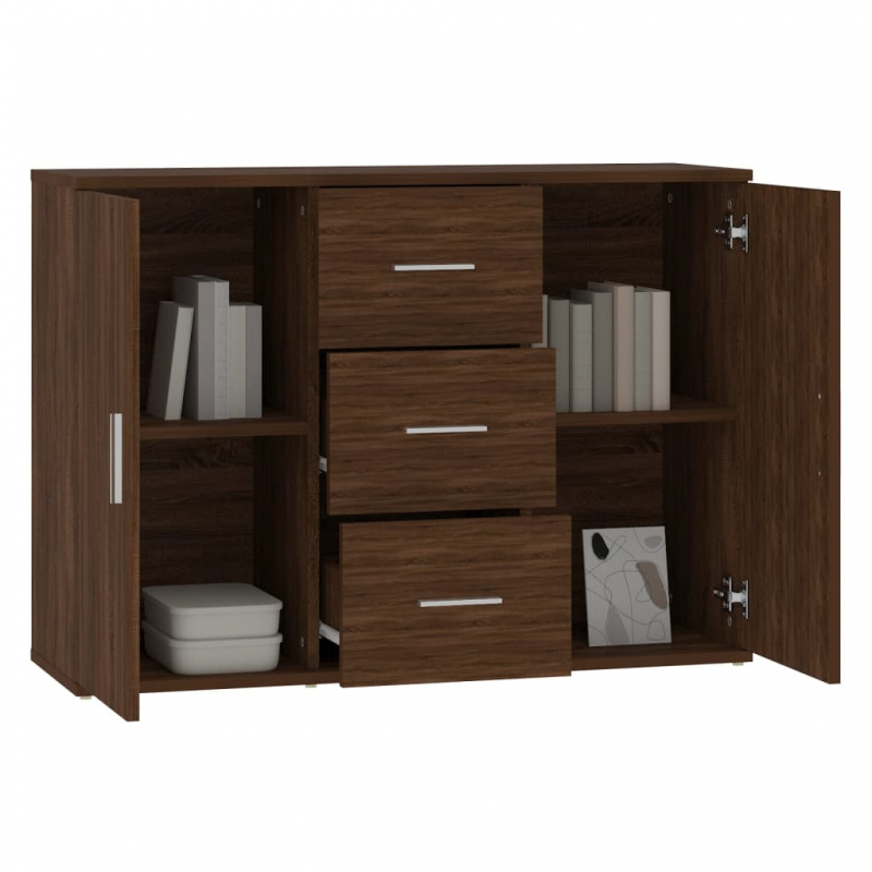 Sideboard Braun Eichen-Optik 91x29,5x65 cm Holzwerkstoff