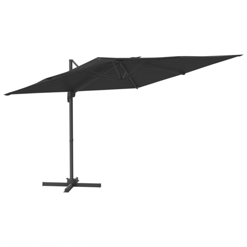 Ampelschirm mit Aluminium-Mast Schwarz 300x300 cm