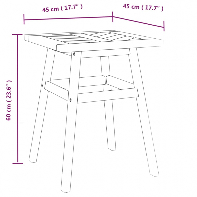 Beistelltisch 45x45x60 cm Massivholz Akazie