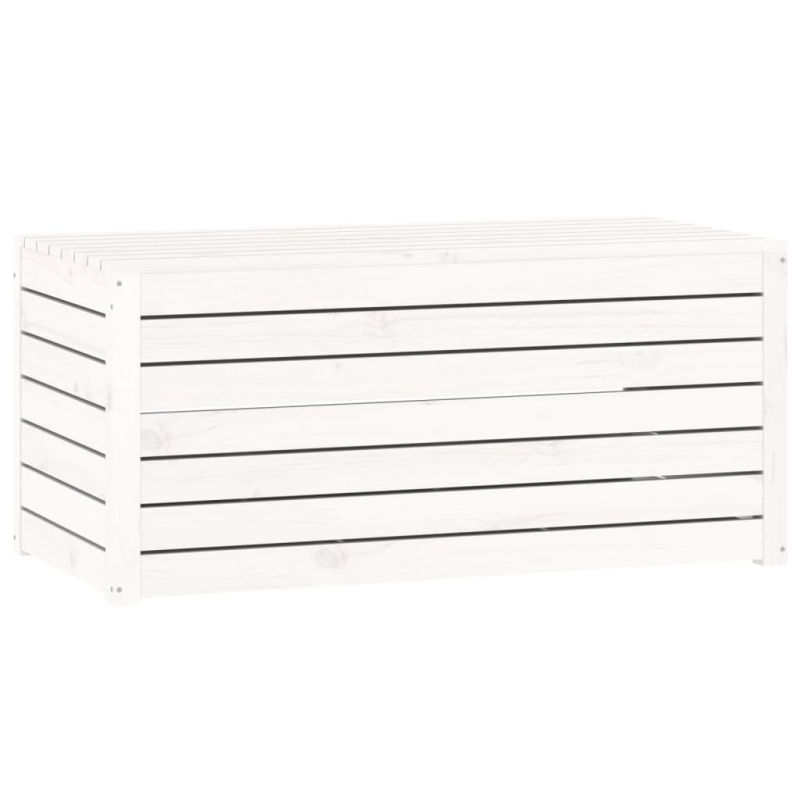 Gartenbox Weiß 101x50,5x46,5 cm Massivholz Kiefer