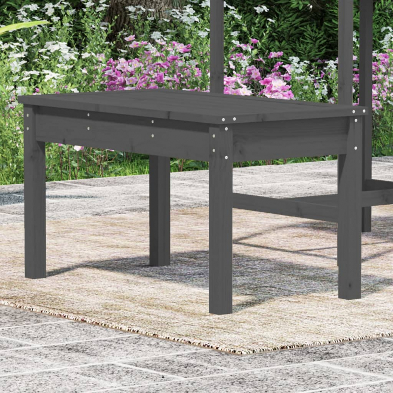 Gartenbank Grau 80x44x45 cm Massivholz Kiefer