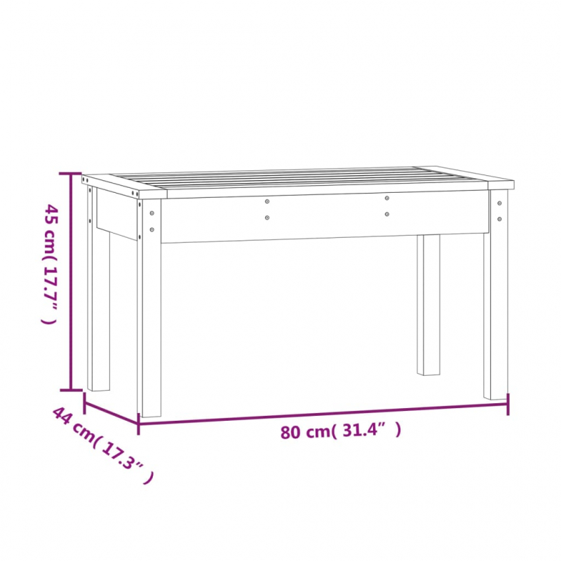 Gartenbank Honigbraun 80x44x45 cm Massivholz Kiefer