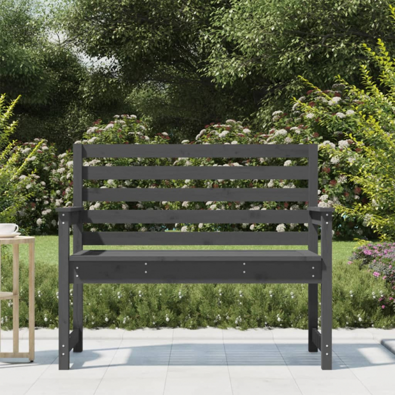 Gartenbank Grau 109x48x91,5 cm Massivholz Kiefer