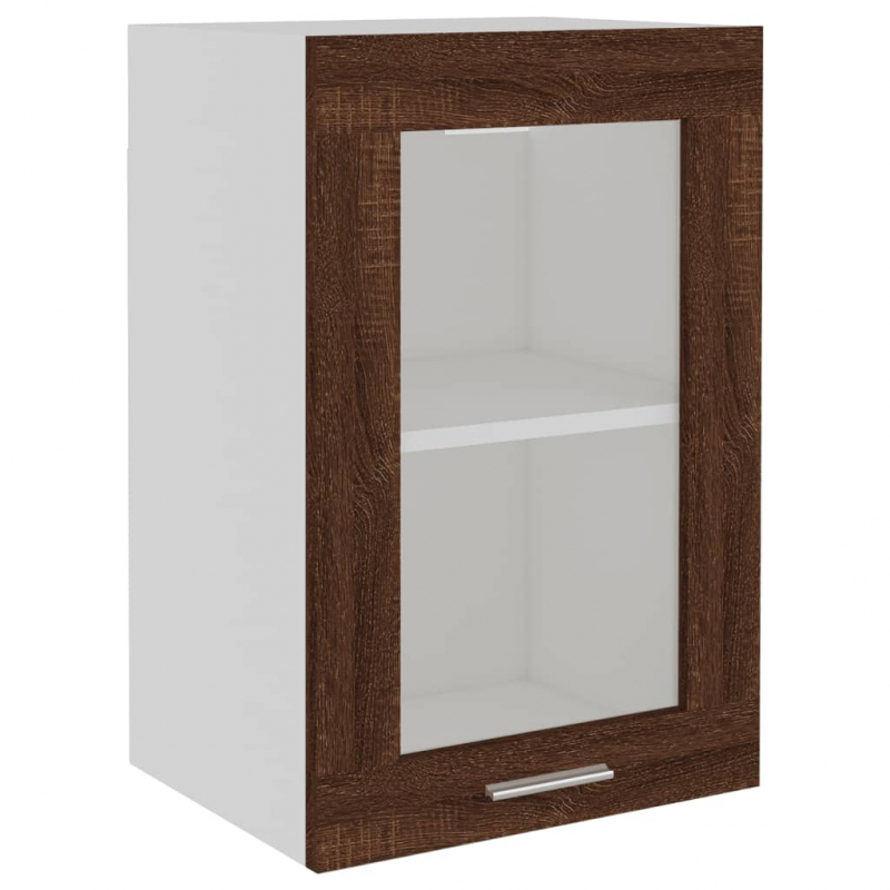 Hängeschrank Glas Braun Eichen-Optik 40x31x60 cm Holzwerkstoff