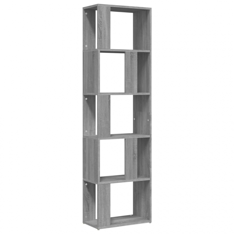 Bücherregal Grau Sonoma 45x24x160 cm Holzwerkstoff