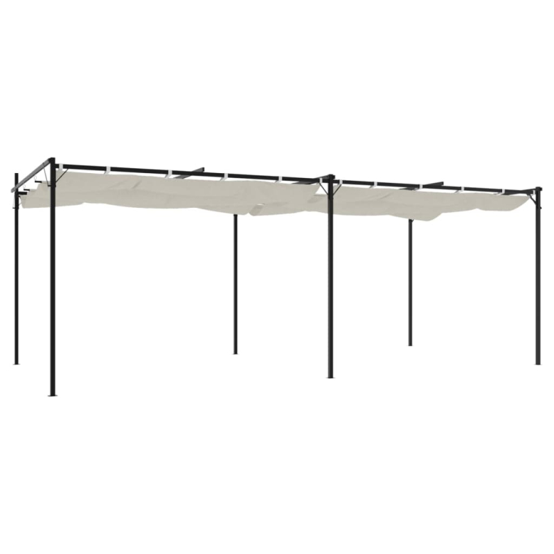 Pergola mit Schiebedach Creme 589x292x230 cm