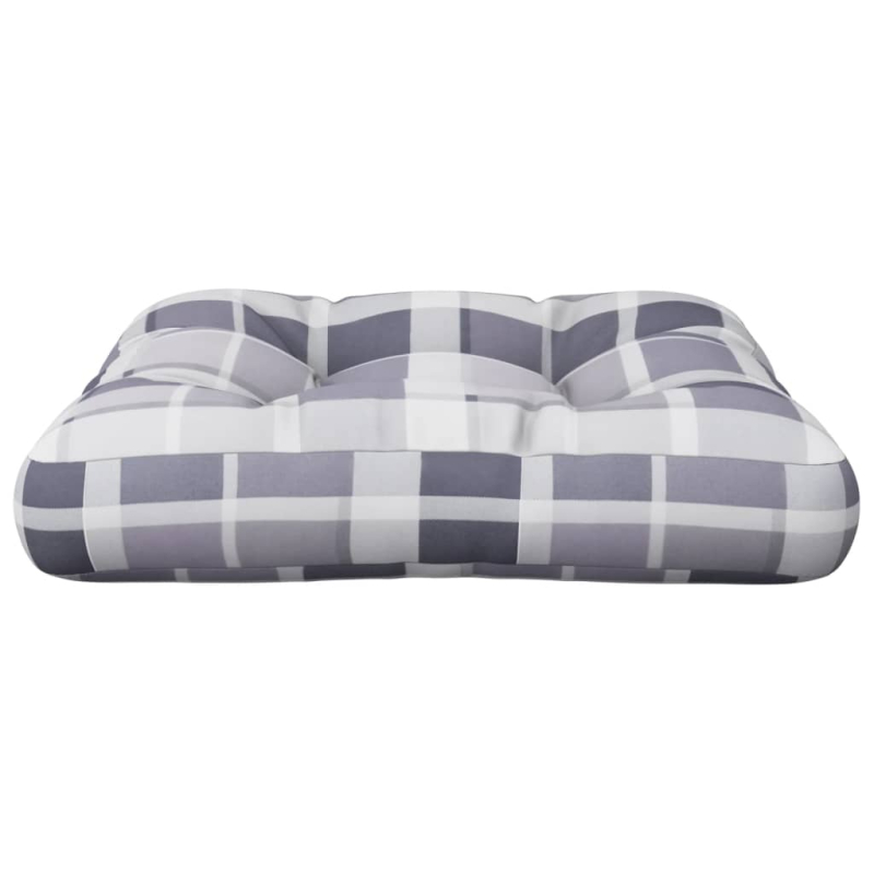 Palettenkissen Grau Karomuster 50x50x12 cm Stoff