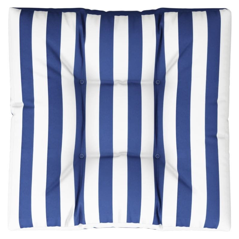 Palettenkissen Blau Weiß Gestreift 80x80x12 cm Stoff