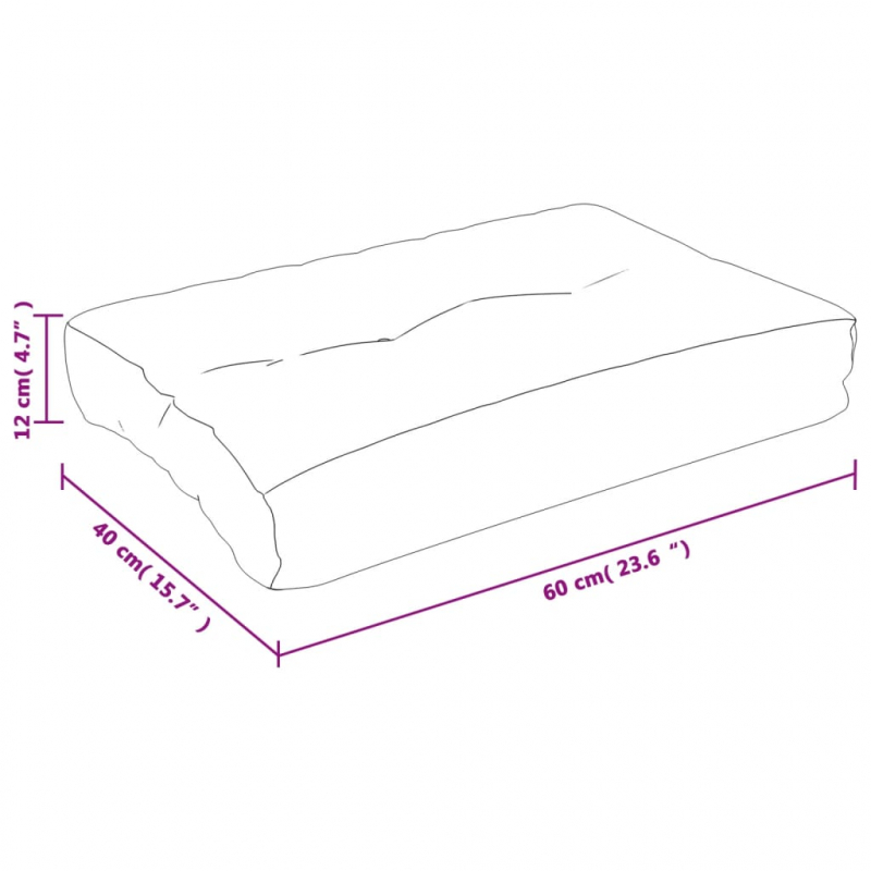Palettenkissen Rosa 60x40x12 cm Stoff