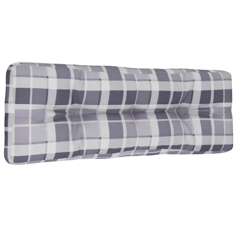 Palettenkissen Grau Karomuster 120x40x12 cm Stoff