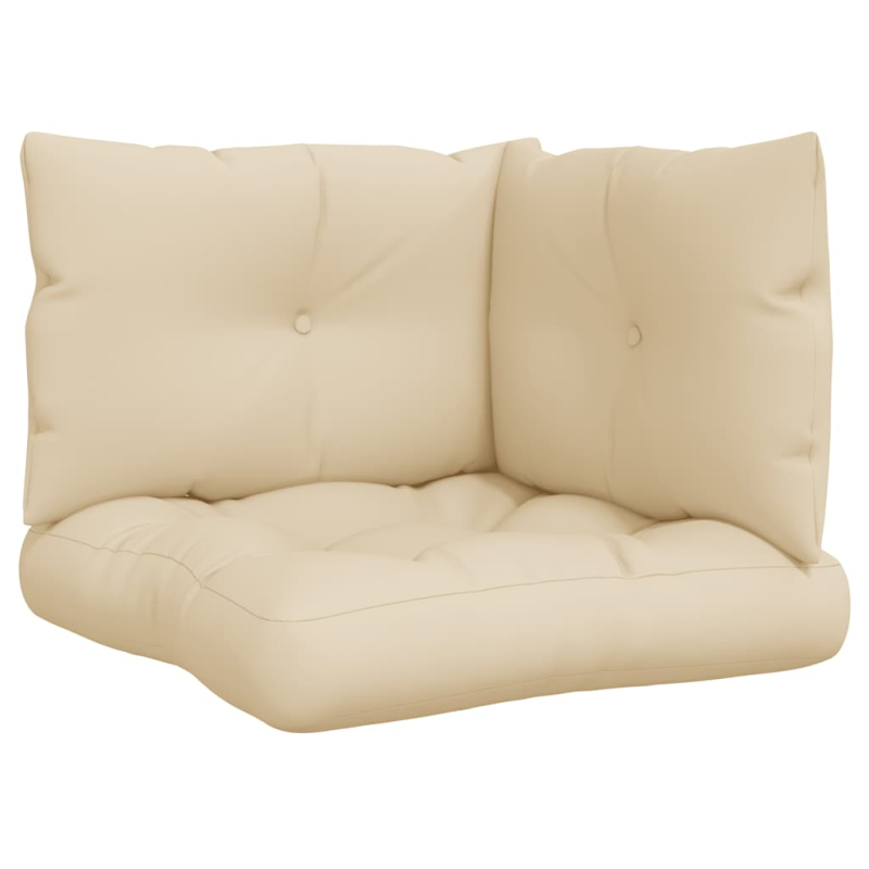 Palettenkissen 3-tlg. Beige Stoff