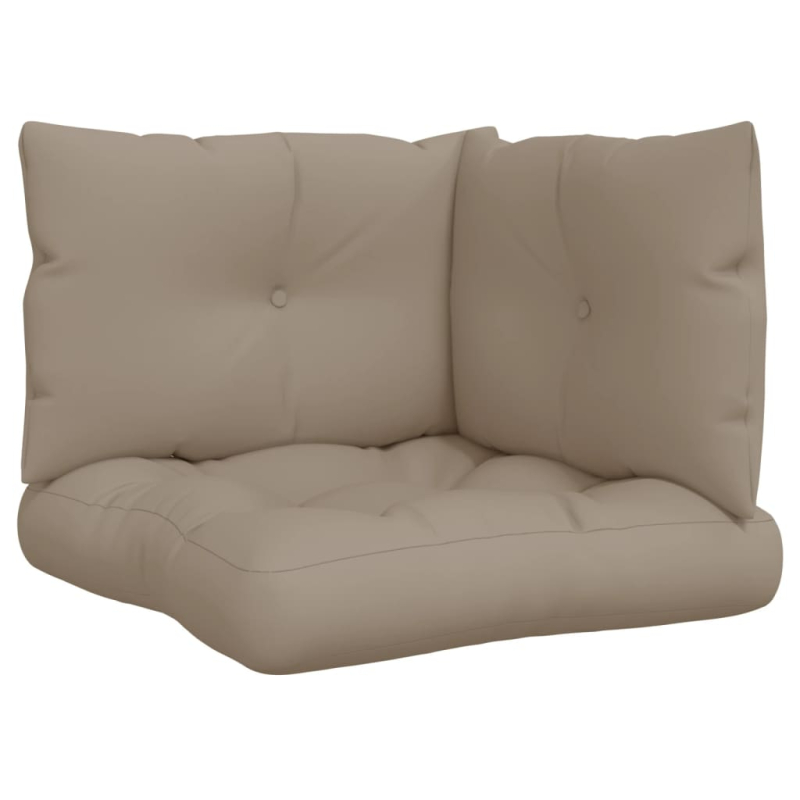 Palettenkissen 3-tlg. Taupe Stoff