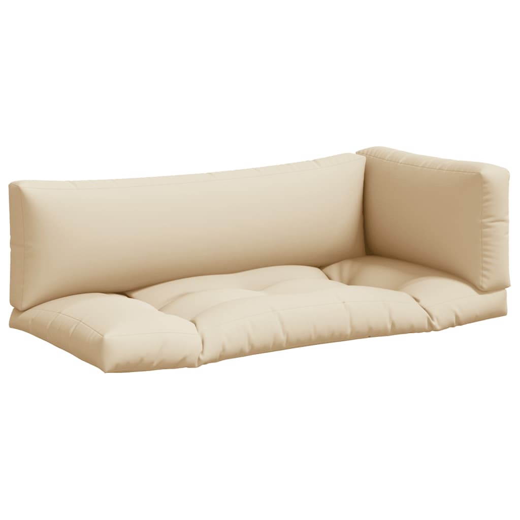 Palettenkissen 3-tlg. Beige Stoff
