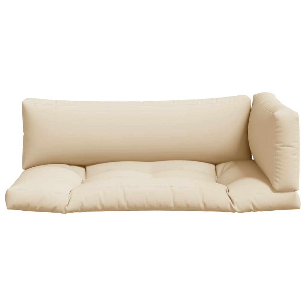 Palettenkissen 3-tlg. Beige Stoff