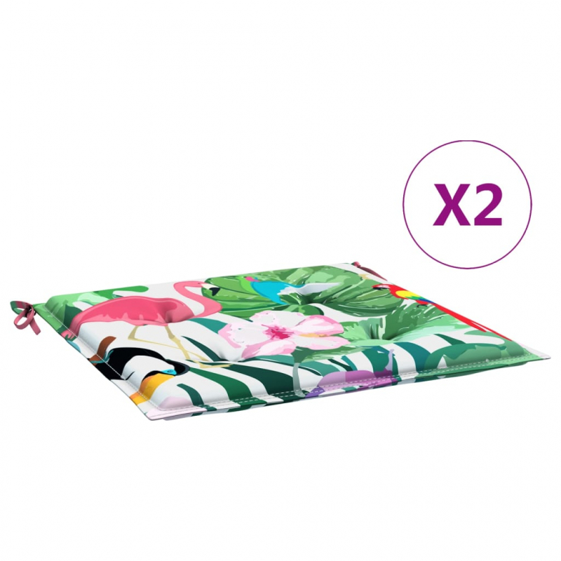 Gartenstuhl-Kissen 2 Stk. Mehrfarbig 40x40x4 cm Stoff