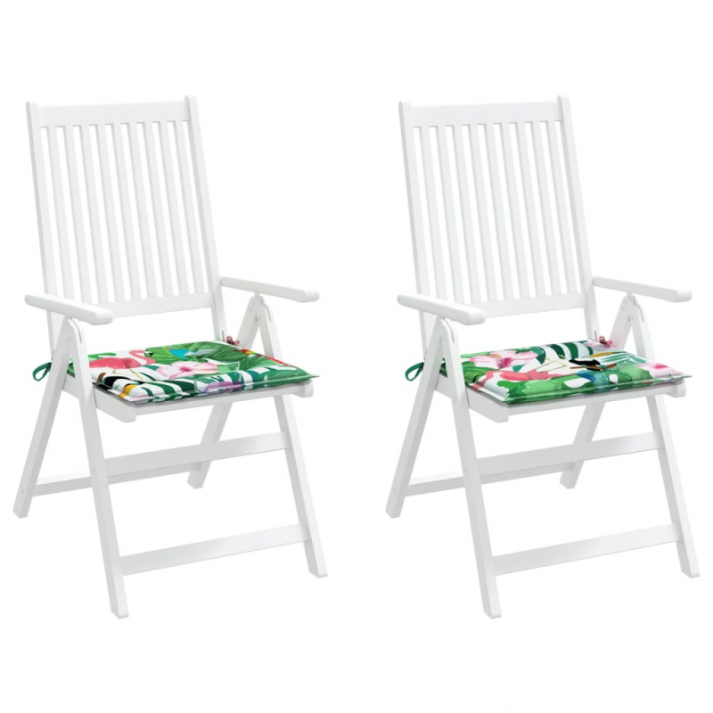 Gartenstuhl-Kissen 2 Stk. Mehrfarbig 50x50x4 cm Stoff