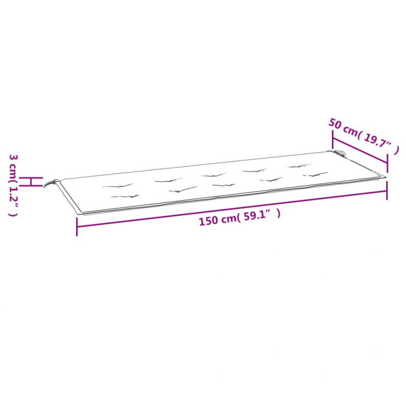 Gartenbank-Auflage Rosa 150x50x3 cm Oxford-Gewebe