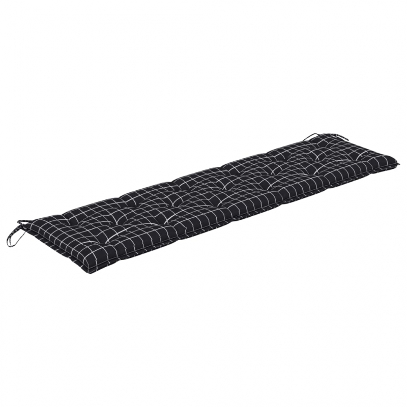 Gartenbank-Auflage Schwarz Karomuster 180x50x7 cm Oxford-Gewebe