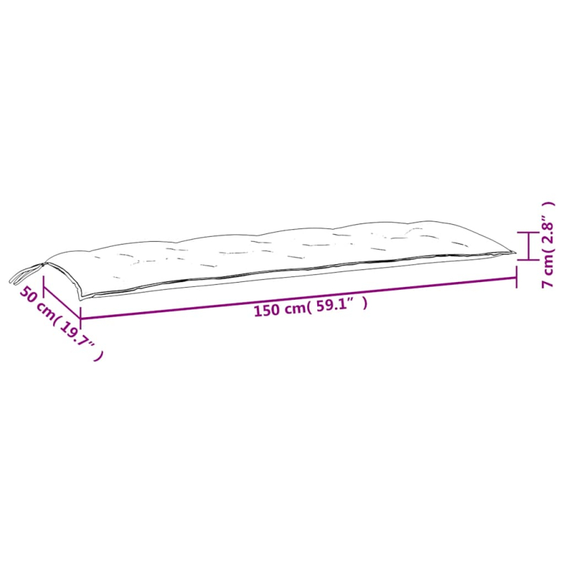 Gartenbank-Auflagen 2 Stk. Rosa 150x50x7 cm Stoff