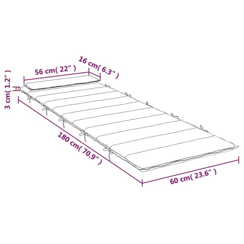 Sonnenliegen-Auflage Taupe 180x60x4 cm Oxford-Gewebe