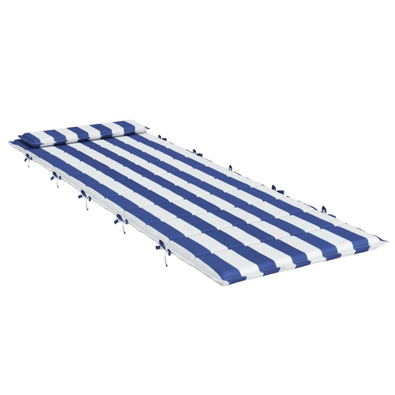 Sonnenliegen-Auflage Blau&Weiß Gestreift 180x60x4 Oxford-Gewebe