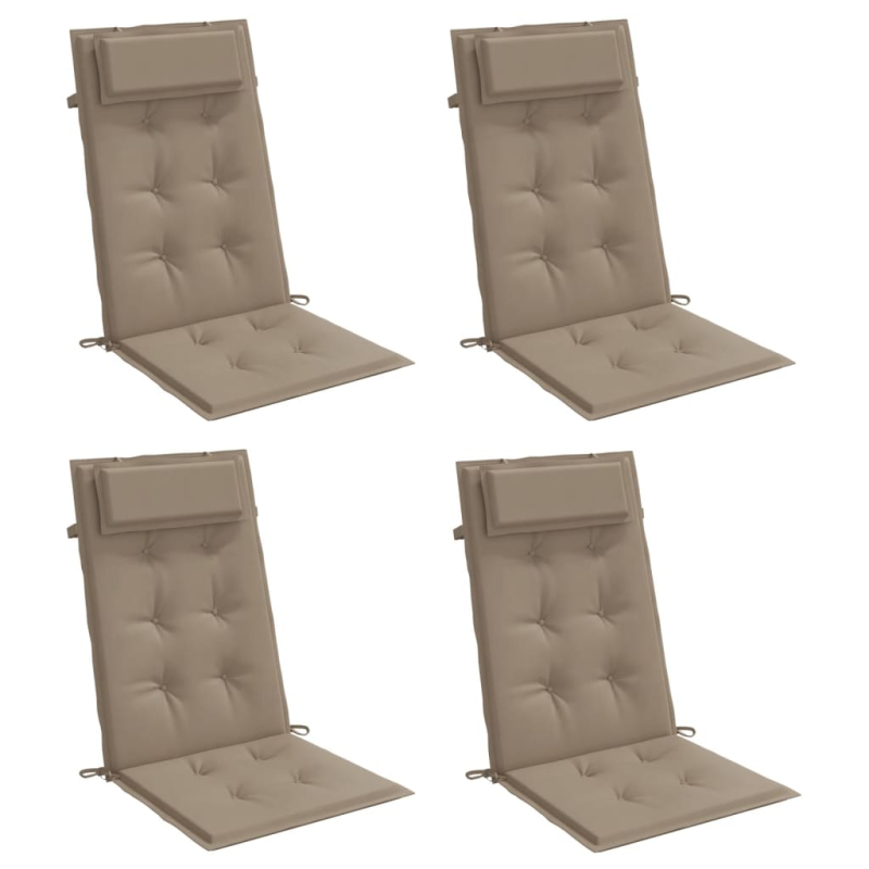 Hochlehner-Auflagen 4 Stk. Taupe Oxford-Gewebe