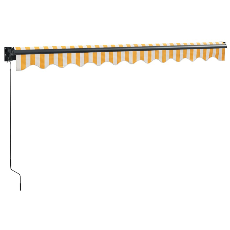 Markise Einziehbar Gelb und Weiß 3,5x2,5 m Stoff und Aluminium