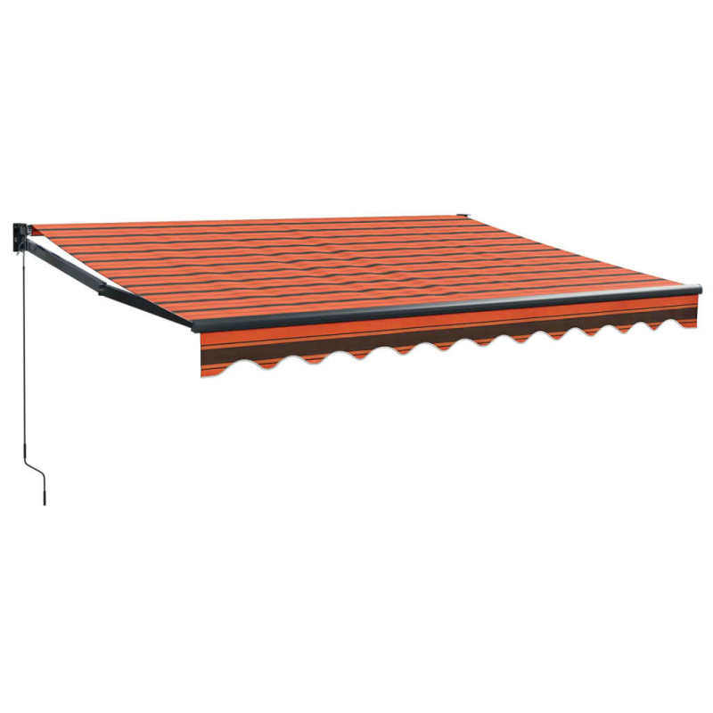 Markise Einziehbar Orange und Braun 3,5x2,5 m Stoff & Aluminium