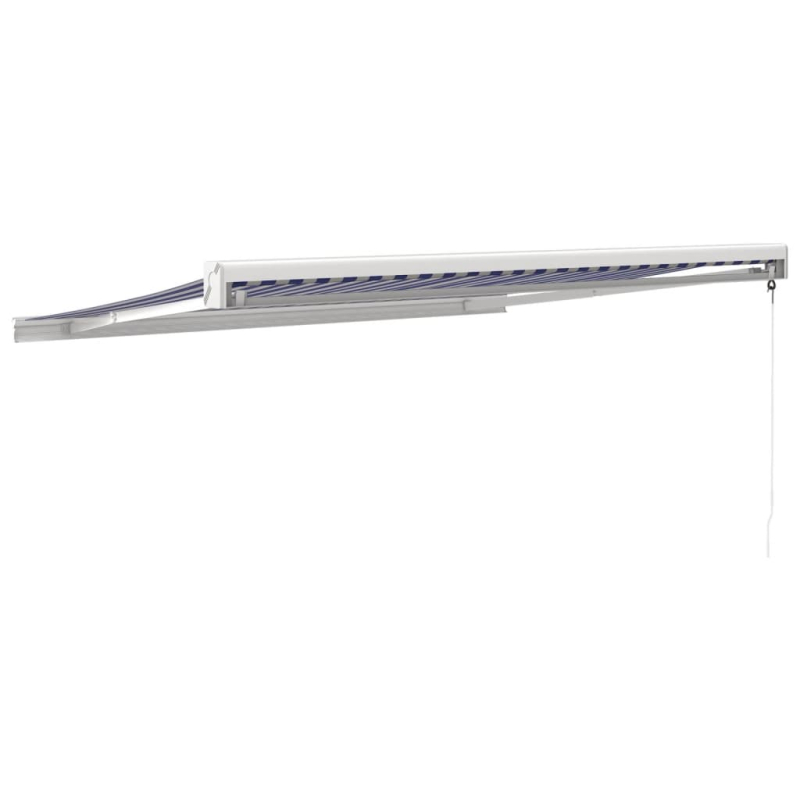 Markise Einziehbar Blau und Weiß 3,5x2,5 m Stoff und Aluminium