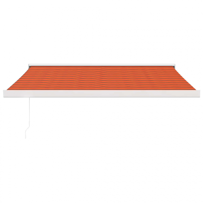 Markise Einziehbar Orange und Braun 3,5x2,5 m Stoff & Aluminium