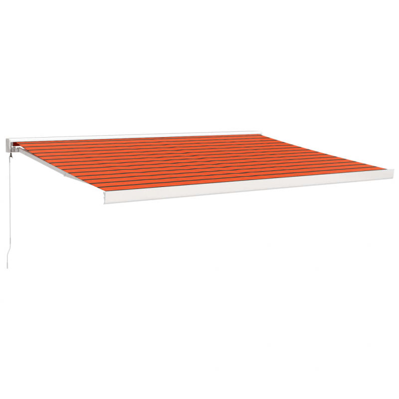 Markise Einziehbar Orange und Braun 4,5x3 m Stoff und Aluminium